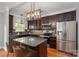 Modern kitchen features stainless steel appliances, granite countertops, and a kitchen island at 2001 Cramer Place Ct, Cramerton, NC 28032