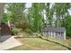 Beautifully landscaped backyard with a modern shed and well-maintained lawn at 216 Dewars Dr, Rock Hill, SC 29730