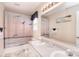 Bathroom features double sinks, vanity lighting, and a shower with decorative curtain at 216 Dewars Dr, Rock Hill, SC 29730