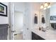 Bathroom features a modern sink, stylish mirror and toilet room at 234 Deal Estate Dr, China Grove, NC 28023