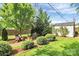 Backyard with patio, shrubs, and a shed at 3510 Conway Ave, Charlotte, NC 28209