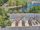 Stunning aerial view of townhomes with a scenic lake backdrop, lush greenery, and well-manicured lawns at 4011 Fenworth Ct, Fort Mill, SC 29715