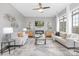 Bright living room featuring neutral tones, a fireplace, and large windows at 4036 Meadowview Hills Dr # 7, Charlotte, NC 28269