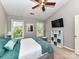 Vaulted ceiling primary bedroom with plush bed and bright windows at 4743 Morning Dew Ct # 4743, Charlotte, NC 28269