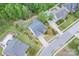 Aerial view of home showcasing meticulous landscaping, backyard, and proximity to nearby houses and community at 5135 Norway Ln, Rock Hill, SC 29732