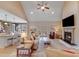 Bright living room boasts a fireplace, vaulted ceilings and an open floor plan at 1016 Secretariat Dr, York, SC 29745