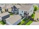 A high angle view of the home with a detached garage and a balcony at 13813 Jacks Ln, Pineville, NC 28134