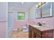 Charming bathroom featuring a granite vanity, unique tile, and a bathtub with shower at 1409 Sherwood Dr, Kannapolis, NC 28081