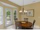 Cozy dining area featuring a round table and backyard access, perfect for relaxed meals and entertaining at 16524 Kettlewell Ln, Charlotte, NC 28277