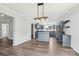 Spacious kitchen featuring an island, stainless steel appliances, and custom blue cabinets at 1676 Starmount Cir, Lancaster, SC 29720