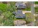 An aerial view of the property shows the home's roof, driveway, and landscaping at 18418 Turnberry Ct, Davidson, NC 28036
