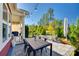 Outdoor space with dining table, fire pit, green landscaping and view of string lights at 2329 Paddlers Cove Dr, Clover, SC 29710