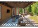 Outdoor patio with fireplace, seating, and tv with manicured lawn at 2610 Creek Manor Dr, Waxhaw, NC 28173
