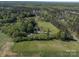 Expansive property featuring a brick home, detached garage with pool and sprawling green landscape at 3677 Antioch Church Rd, Matthews, NC 28104