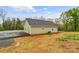 Rear exterior view of home showing a nicely graded yard and new black gravel along the foundation at 391 Springs East Rd, Lincolnton, NC 28092