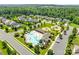 A picturesque aerial view captures a well-planned neighborhood with a pool and playground at 4032 Wild Turkey Ln, Indian Land, SC 29707