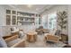 Inviting living room with built-in cabinets, large windows and shutters, and comfortable seating at 4032 Wild Turkey Ln, Indian Land, SC 29707