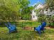 Charming backyard with a fire pit, surrounded by well-maintained lawn and a black fence, perfect for outdoor gatherings at 512 Secrest Ave, Belmont, NC 28012