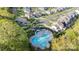 Aerial view of the community pool with surrounding trees and residential homes at 1003 Dorsey Dr, Fort Mill, SC 29715