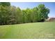Expansive green backyard with mature trees, storage shed, and privacy fence at 10104 Silverling Dr, Waxhaw, NC 28173