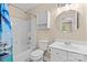 Bathroom with a shower-tub combo, toilet, sink and vanity at 1014 Sandbox Cir, Indian Trail, NC 28079