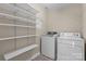 Well-organized laundry room with shelving and appliances, providing convenience and storage at 1014 Sandbox Cir, Indian Trail, NC 28079