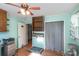 Upstairs office features hardwood floors, a closet and light blue painted walls at 1218 Donna Dr, Shelby, NC 28152