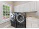 Bright laundry room with a utility sink, and modern washer and dryer units at 1441 Carmel Rd, Charlotte, NC 28226