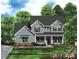 Charming two-story home with gray siding, a covered front porch, and a beautifully landscaped yard at 1504 Baileys Run, Gastonia, NC 28056