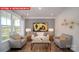 Inviting living room featuring a modern sofa, chairs, hardwood floors, and a large window at 156 Asmodean Ln, Troutman, NC 28166