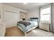 Cozy bedroom with a full bed, closet, and a soothing color scheme with carpet flooring at 19010 Hawk Haven Ln, Charlotte, NC 28278