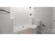 Updated bathroom features a walk-in shower, modern fixtures, and clean, white subway tile at 3715 Dallas High Shoals Hwy, Dallas, NC 28034