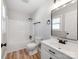 Updated bathroom features a tub/shower, modern vanity, and contemporary fixtures at 4303 Greenhaven Ln, Gastonia, NC 28056