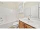 Clean bathroom with bathtub and vanity at 7935 Harrington Woods Rd, Charlotte, NC 28269