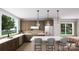 Stylish kitchen featuring stainless steel appliances, pendant lights, and an island with seating at 8048 Cedarsmith Ct, Charlotte, NC 28217