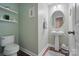 Chic powder room featuring modern fixtures, floating shelves, and stylish decor at 9312 Seamill Rd, Charlotte, NC 28278