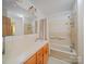 Bathroom with tiled shower and long countertop at 101 Stoneybrook Dr, York, SC 29745