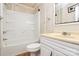 Cozy bathroom with a standard bathtub, toilet, and sink with vanity at 1043 Sid Davis Rd, Chester, SC 29706