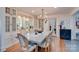 Elegant dining room with built-in cabinets, chandelier, and seating for six at 1473 12Th Street Nw Dr, Hickory, NC 28601