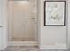Modern glass shower showcases clean design and bright lighting in a well-appointed bathroom at 217 Halemarg Dr, Belmont, NC 28012
