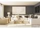 Comfortable living room featuring a large sectional sofa, accent chairs, and stylish decor for relaxation and entertainment at 2820 Morning Song Way, Lancaster, SC 29720