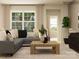 Comfortable living room with a plush sectional sofa, modern coffee table, natural lighting and decorative accents at 2820 Morning Song Way, Lancaster, SC 29720
