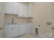 Laundry room features white cabinets, sink, faucet, and light countertops at 3131 Providence Rd # 1B, Charlotte, NC 28211