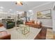 Spacious living room with open layout, view of the kitchen, and stairs at 612 Baldwin Ave, Charlotte, NC 28204