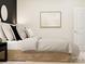 Neutral bedroom with decorative pillows, modern nightstand, and accent artwork at 8432 Norman Forest Rd, Lancaster, SC 29720