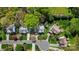 Aerial image shows a neighborhood with well-maintained homes, mature trees, and cul-de-sac at 8929 Lizzie Ln, Huntersville, NC 28078