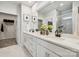 Bright bathroom features double vanity with quartz countertops, modern fixtures, and a separate shower and toilet room at 920 Exeter Dr, Sherrills Ford, NC 28673