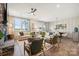Spacious living room with a stone fireplace, comfortable seating, and an open-concept layout at 920 Exeter Dr, Sherrills Ford, NC 28673