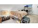 Bedroom features an angled ceiling and plenty of storage, and side table with lamp at 115 12Th Sw St, Hickory, NC 28602