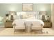Cozy bedroom featuring calming pastel walls, nightstands with lamps, and two accent chairs with throw pillows at 1552 Croydon St, Indian Land, SC 29707